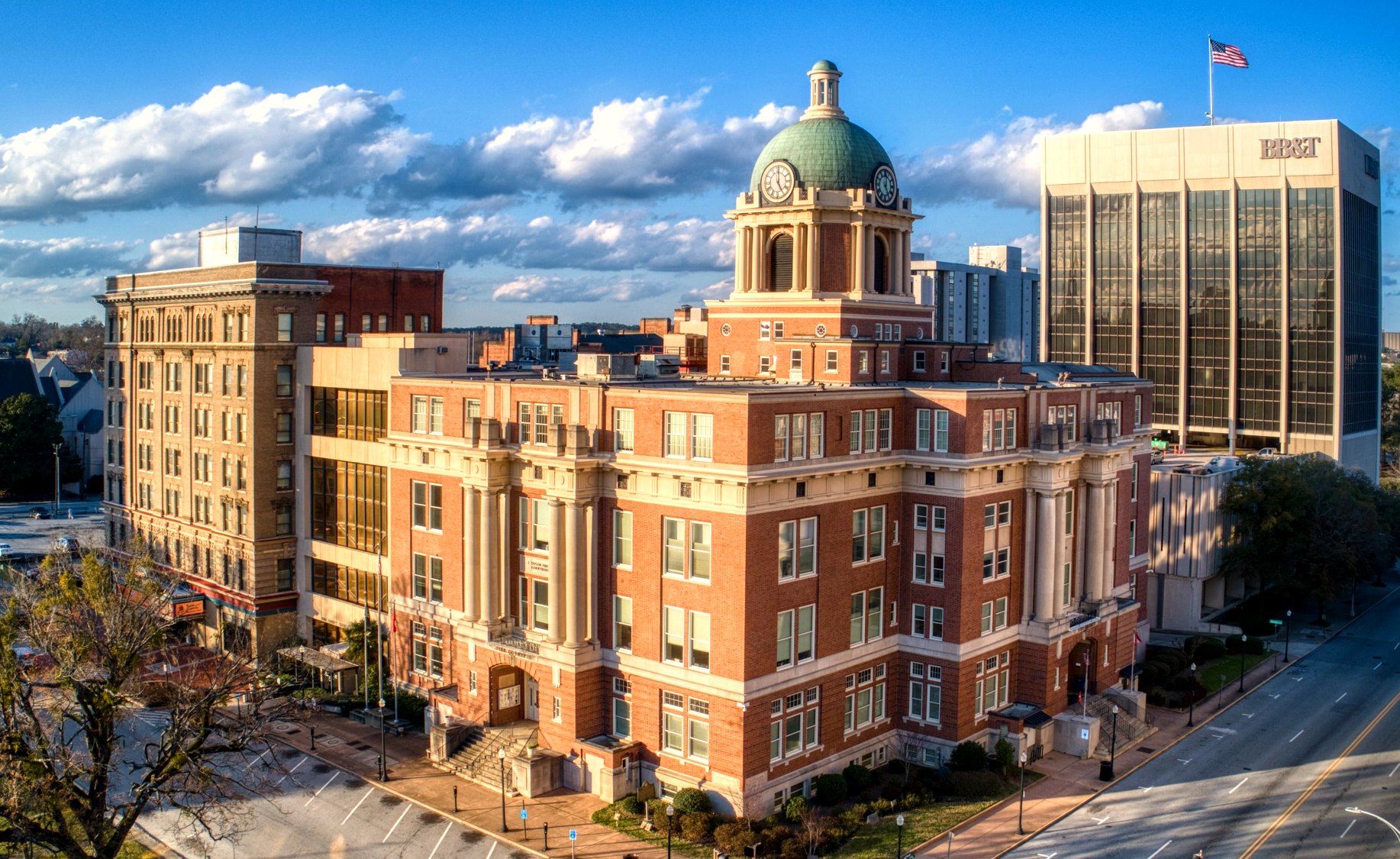 The Bibb County Courthouse in Macon, Georgia — site of the monthly First-Tuesday auction